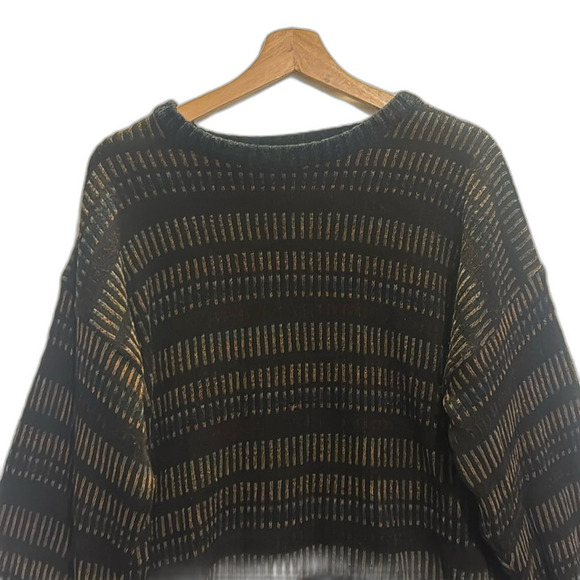 Vtg Geoffrey Beene striped cozy pullover sweater size large - Picture 2 of 8